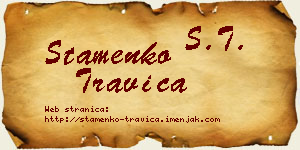 Stamenko Travica vizit kartica